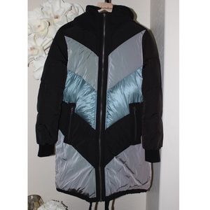 NWOT Andrew Marc Reversible Black Blue Gray Jacket